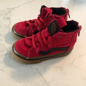 Vans toddler high top red